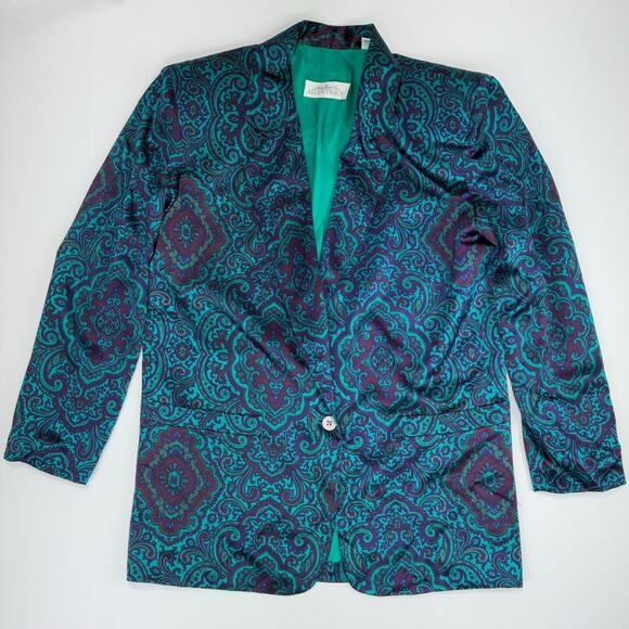 Ellen Tracy Jackets & Blazers - Vintage Silk Paisley Boho Miami Mob Wife Blazer Size 6